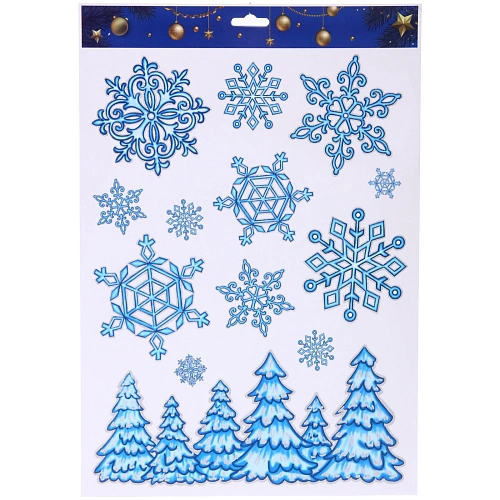 Наклейка на стекло Волшебная зима 4119 см, микс_12