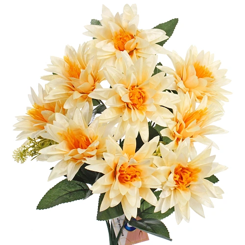 Искусственные цветы Цветочная мелодия Астры 50см 9 цветков желтые_4