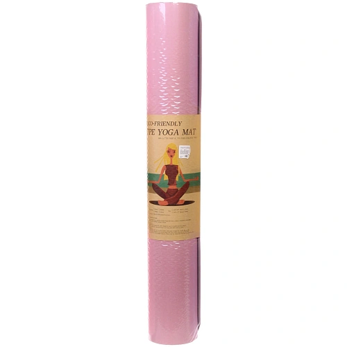 Коврик для йоги 6 мм 183х80 см Энергия 2х сторонний TPE, розовыйсерый_9