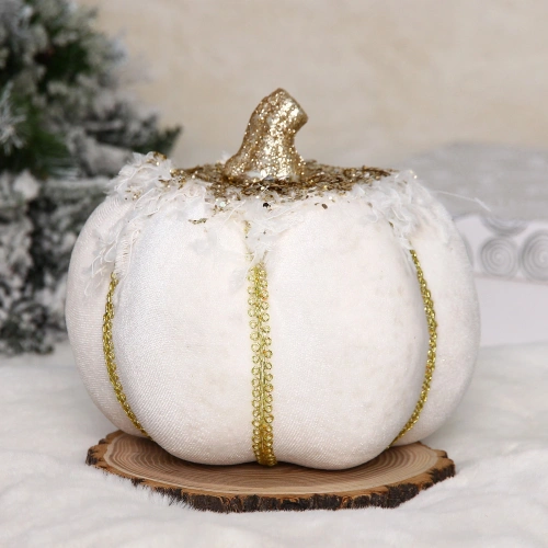 Фигурка новогодняя "Сказочная тыква" 15*15*14 см, Белый