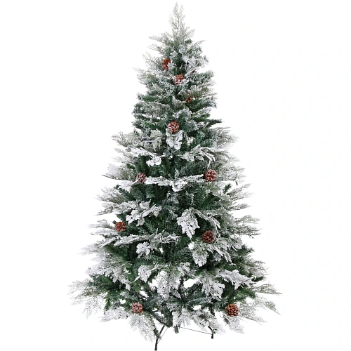 Ёлка "Таинственный лес" 180 см, (780 веток), ПВХ,леска,резина шишки, белое напыление