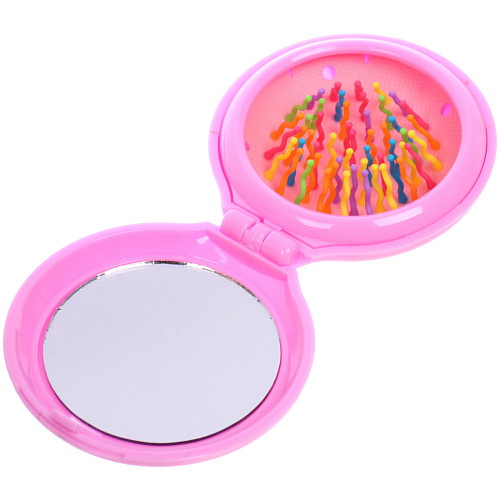 Расческа массажная складная детская АМОР, микс 4 дизайна, 6,52см (PVC коробка)_10