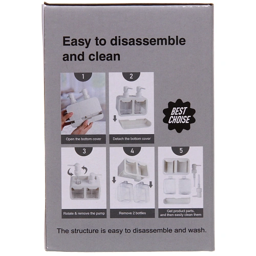 Дозатор для моющих средств 2х350мл 17х19х16 белый 8875_10