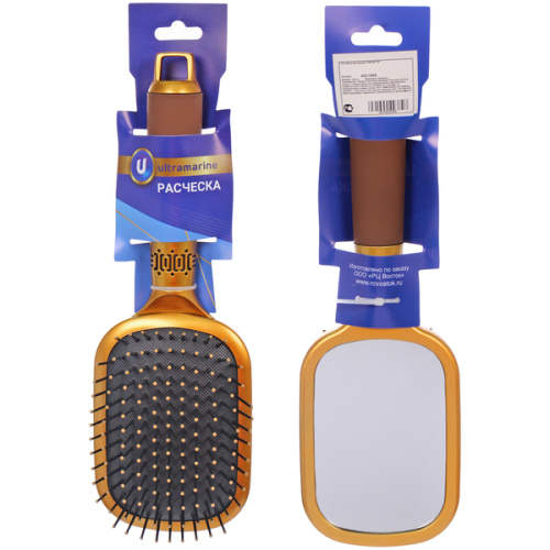 Расчёска массажная "КАЛИСТА", форма прямоугольная, цвет миндальный, 24*7см (Блистер Ultramarin и пакет)