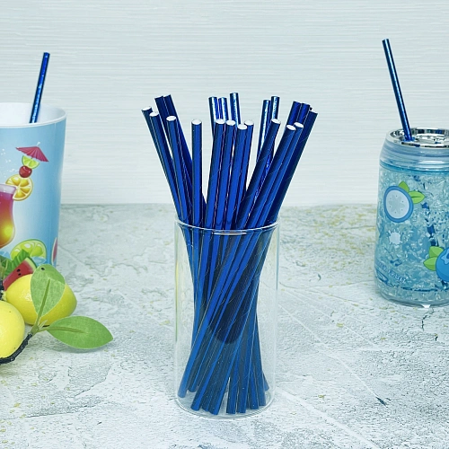 Трубочка для коктейля "Волшебство" 19,5 см d-6 мм (набор 25 шт), Синий