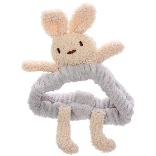 Повязка на голову косметическая ДАЙМОНД Ми, зайки с лапками, цвет лавандовый, серый, и бежевый, 2055см (ZIP пакет)_8