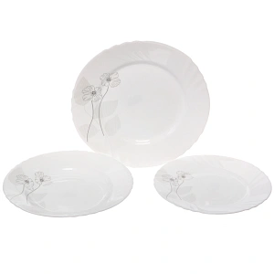 Набор столовой посуды 18 предметов "Цветы" (3вида тарелок)