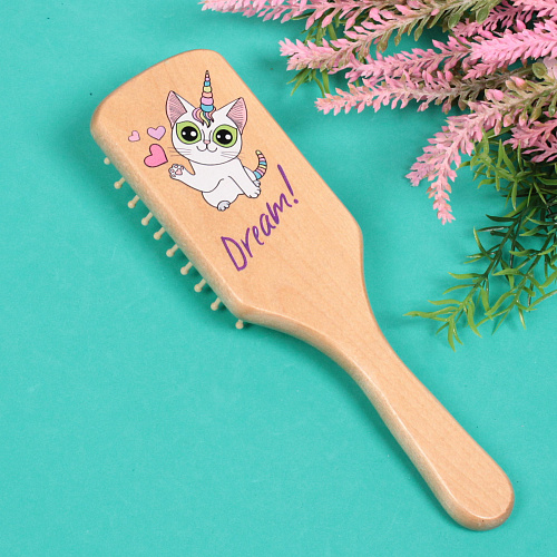 Расческа массажная детская Baby brush Котенок, цвет корич, 226,5см_3