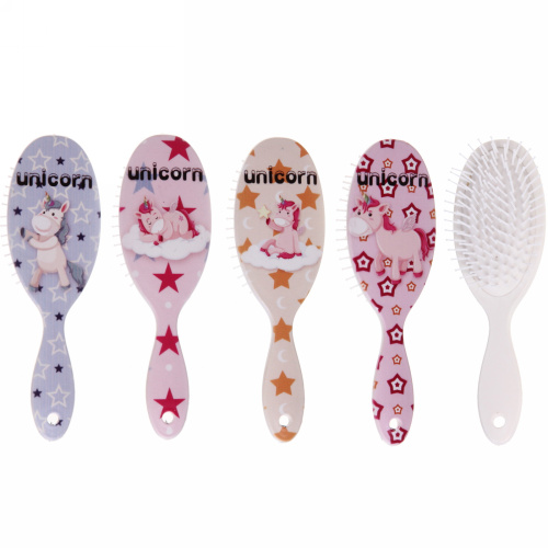 Расчёска массажная "Stylish hair - Единорожки", микс 4 вида, овал, 22*7 см