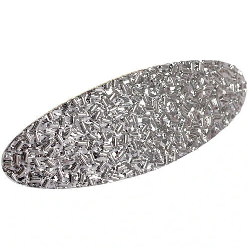 Заколка-автомат для волос AKS - DesignPRO, овал, цвет золото и хром, 83см_3