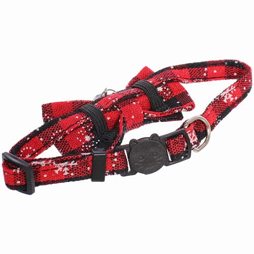Ошейник с колокольчиком для питомца МурГаф, цвет красный, 130см_3