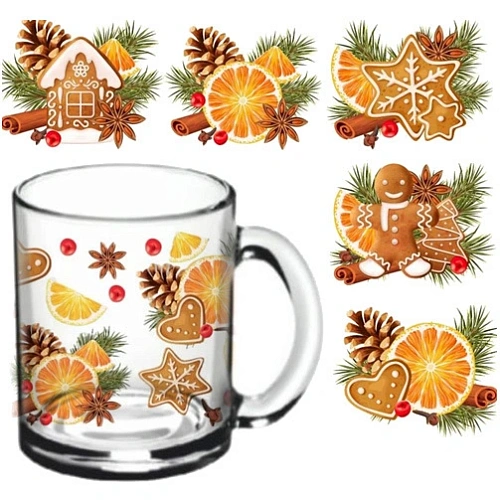 Кружка стеклянная 320мл "Со вкусом праздника" 5 видов  в подарочной упаковке D1208/01