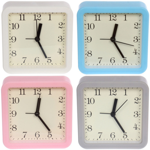 Будильник "Виола" 10,5*10,5*4см, микс цветов