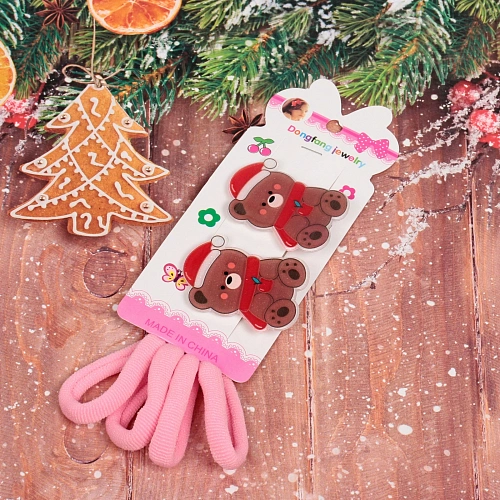 Аксессуары для волос детские 6шт БИСКВИТ, Мишка,146см_3